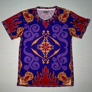 Disney Men's Magic Carpet Aladdin Inspired ATHLETIC Shirt Small
